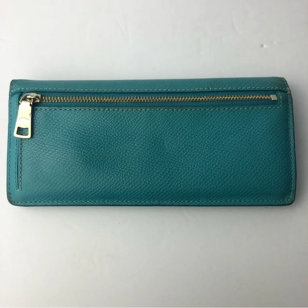 Coach Designer Blue Slim Wallet 52689